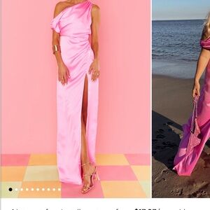 Show Me Your MuMu Pink One-Shoulder Wedding Dress